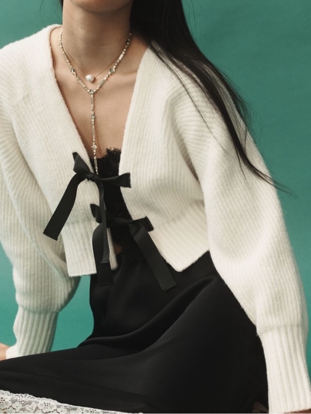 Anthropologie Reah Bow Front Cardigan M